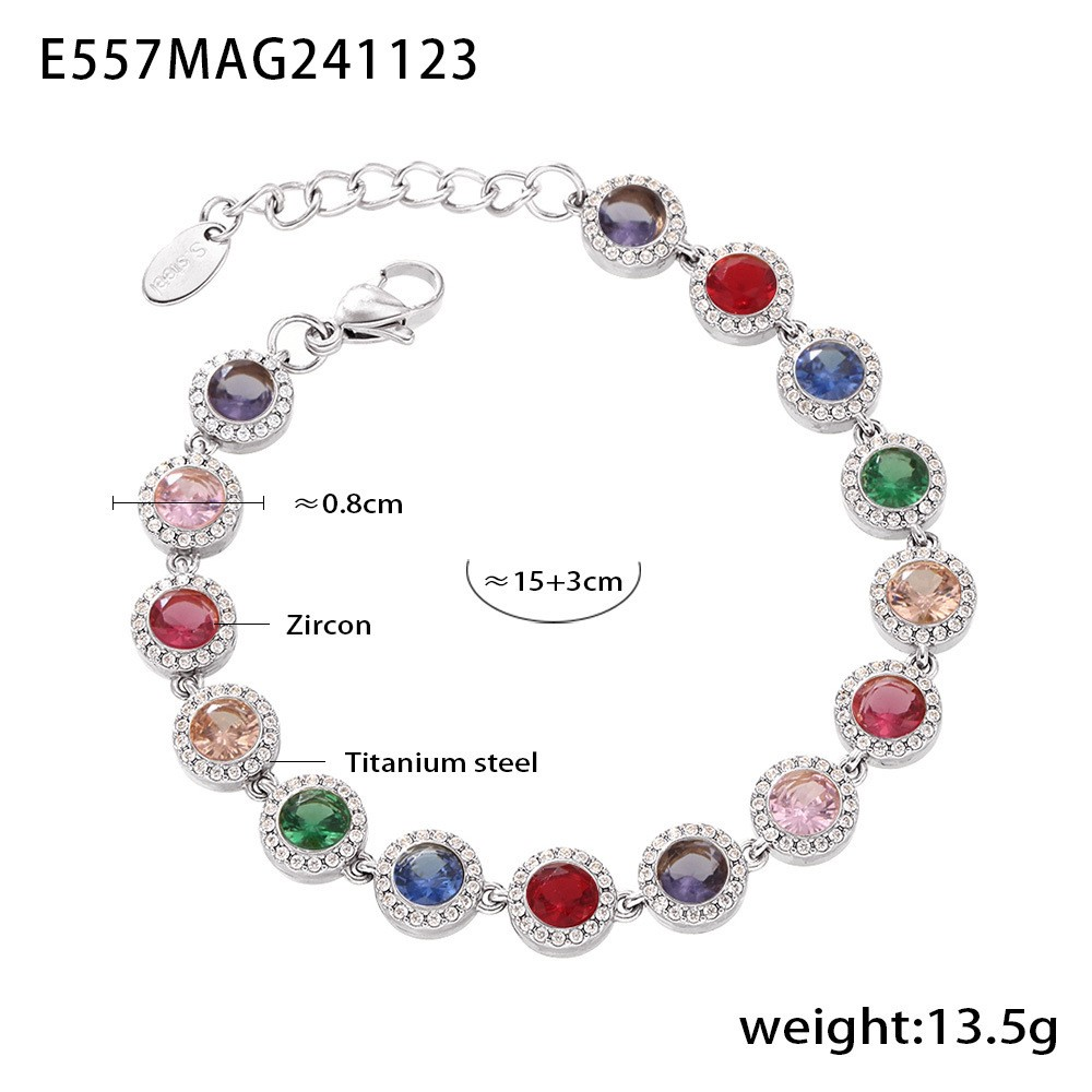 18K Gold Plated Luxury Circle & Heart Zircon