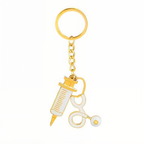 Stethoscope RN Nurse Heart Charm Keychain