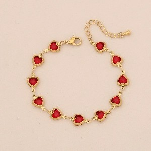 Fashion Colorful Heart Bracelet Stainless Steel Titanium Jewelry Trendy Style