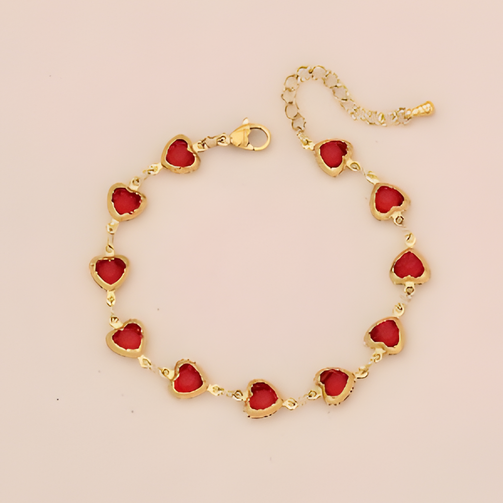 Fashion Colorful Heart Bracelet Stainless Steel
