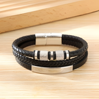 Men’s Stainless Steel Leather Magnetic Bracelet