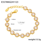 18K Gold Plated Luxury Circle & Heart Zircon