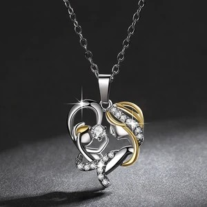 Sterling Silver Mother & Child Heart Pendant