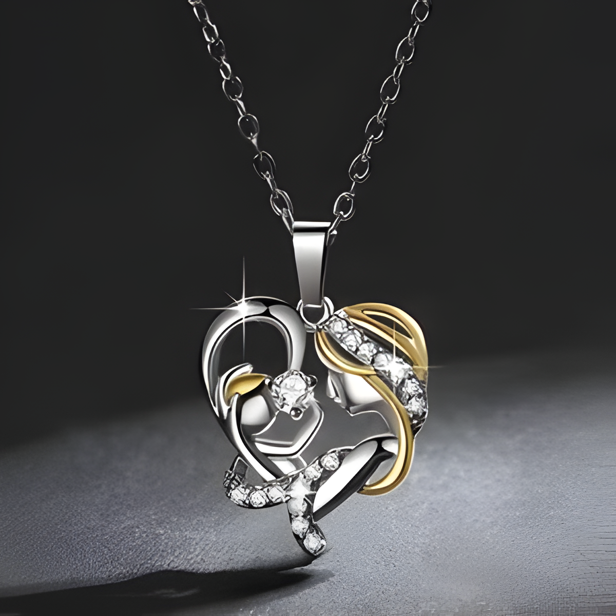 S925 Mother & Child Heart Pendant