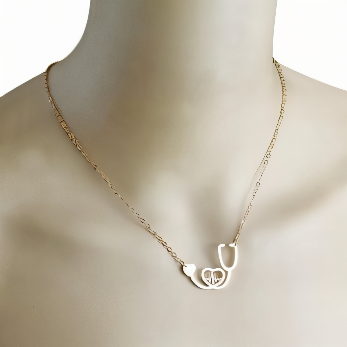 Medical Stethoscope Heart Necklace Gift