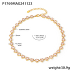 18K Gold Plated Luxury Circle & Heart Zircon Jewelry Set