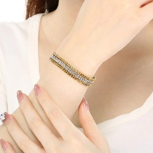 18K Gold Plated Fashion Colorful Zircon Bracelet for Women Jewelry