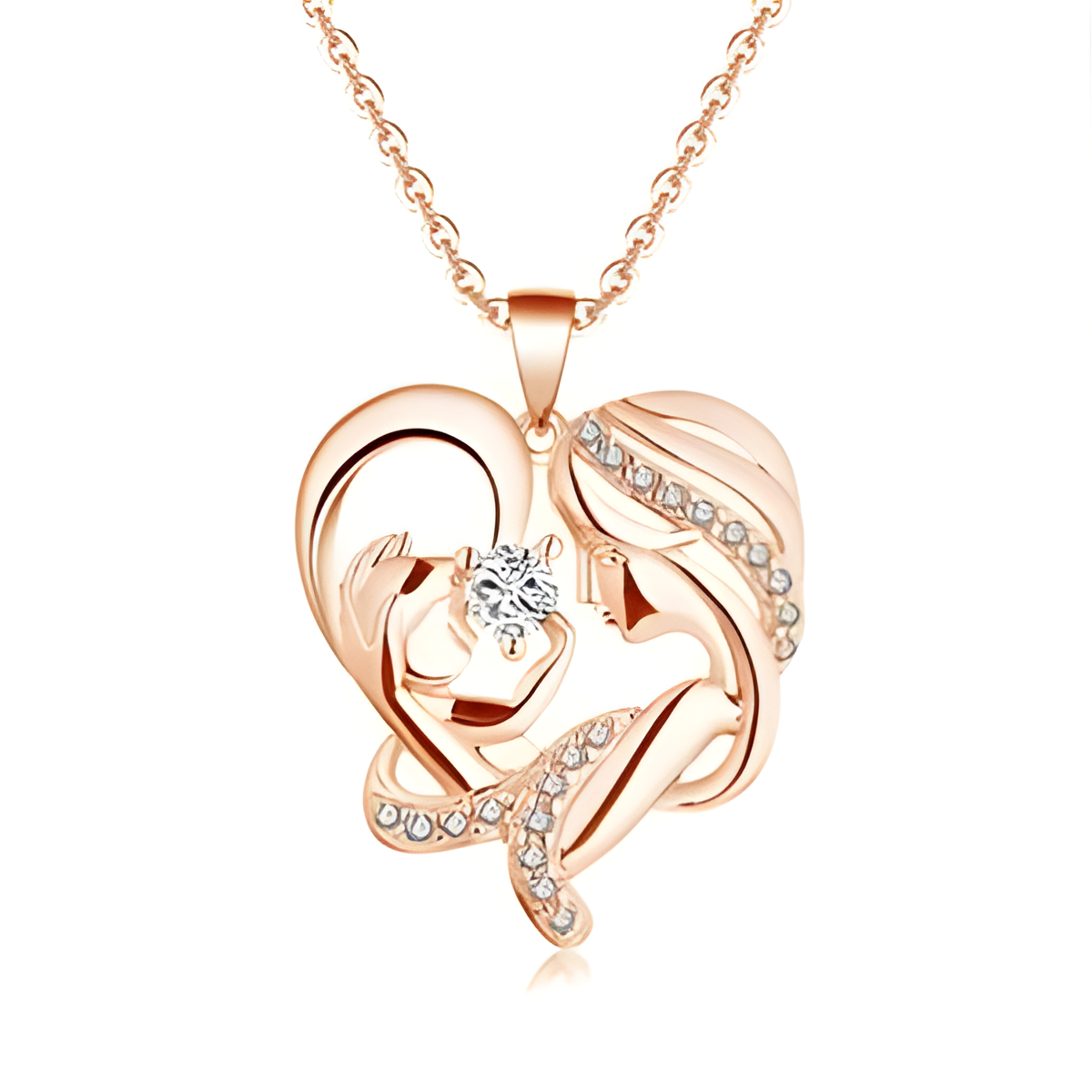 S925 Mother & Child Heart Pendant