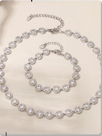 18K Gold Plated Luxury Circle & Heart Zircon Jewelry Set