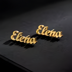 Custom Punk Stainless Steel Name Stud Earrings