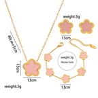  Gold Plated Women’s Flower Jewelry Set 