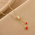 Sweet Heart Shell Pendant Necklace 