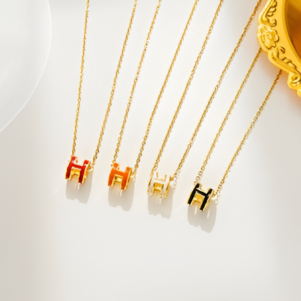 Gold Tone H Jewelry Set for Women | Colorful Enamel