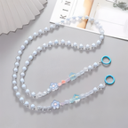 Luxury Faux Pearl Beaded Flower Phone Lanyard Crossbody Strap
