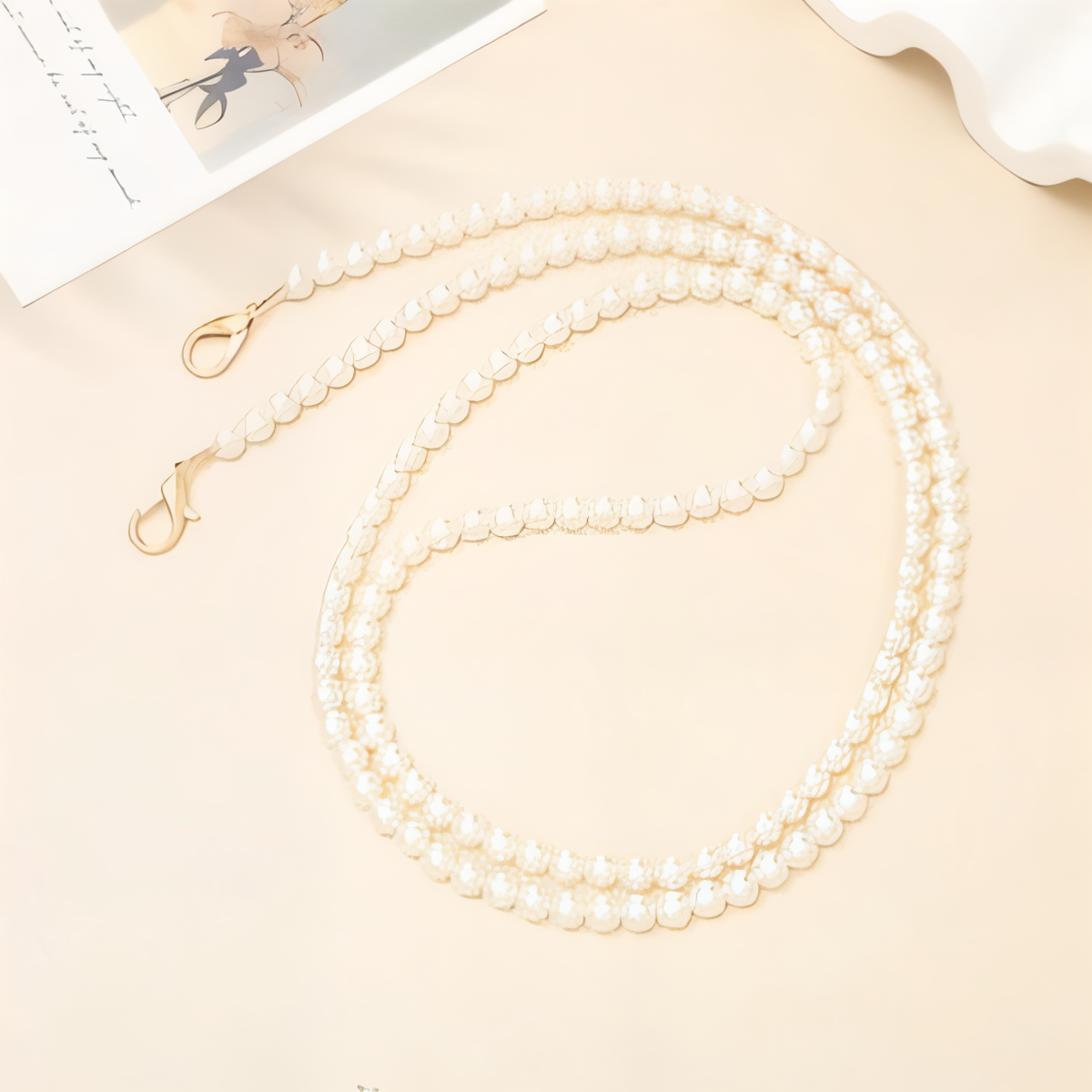 Luxury Faux Pearl Beaded Phone Lanyard Crossbody Strap for Women