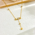 Gold Heart Zirconia Mom Necklace