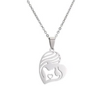 Sterling Silver Mother & Child Heart Pendant
