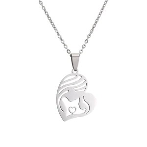 Sterling Silver Mother & Child Heart Pendant