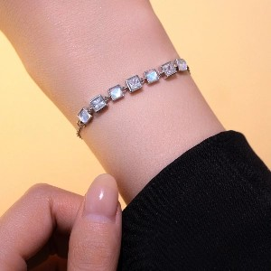 Fashion Square Cat Eye Zircon Bracelet | Summer Niche Jewelry for Women