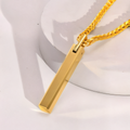 Minimalist Vertical Men’s Tungsten Steel Pendant Necklace