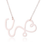 Medical Stethoscope Heart Necklace Gift