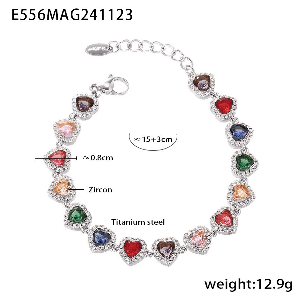 18K Gold Plated Luxury Circle & Heart Zircon