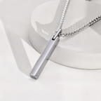 Minimalist Vertical Men’s Tungsten Steel Pendant Necklace