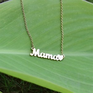 Personalized 18K Gold Plated Mama Heart Necklace