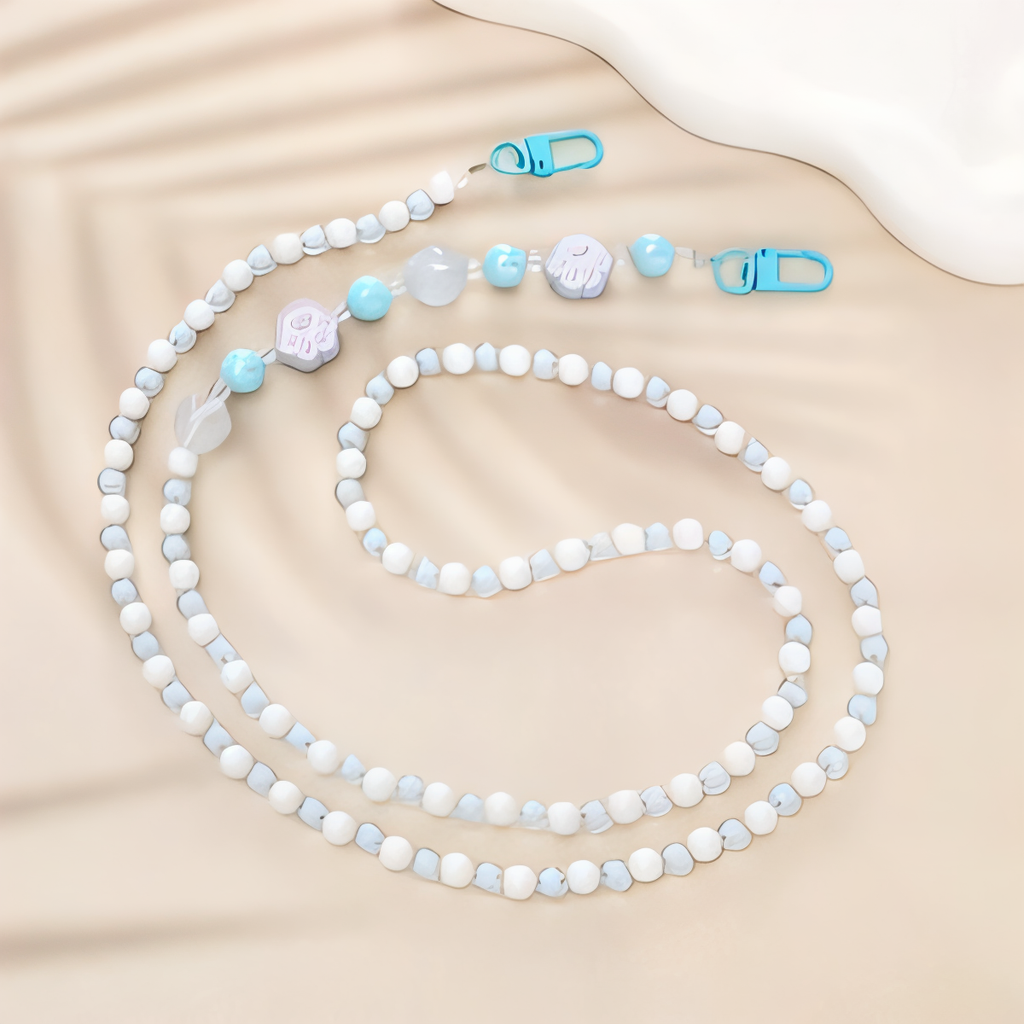 Luxury Faux Pearl Beaded Cat Paw Phone Lanyard Crossbody Strap