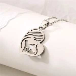 Sterling Silver Mother & Child Heart Pendant