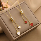 Sweet Heart Shell Pendant Necklace 