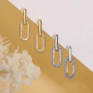 stunning geometric zircon earrings