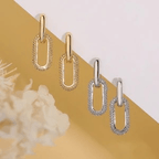 stunning geometric zircon earrings