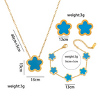  Gold Plated Women’s Flower Jewelry Set 