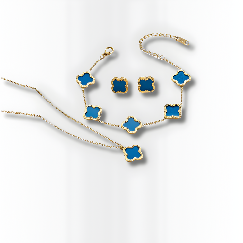 Gold Plated Women’s Flower Jewelry Set