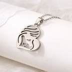 Sterling Silver Mother & Child Heart Pendant