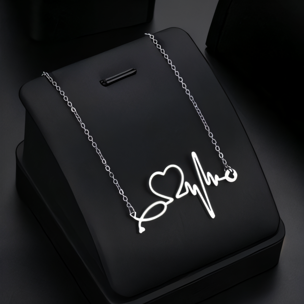 EKG Heartbeat Medical Stethoscope Necklace