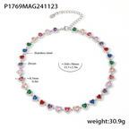 18K Gold Plated Luxury Circle & Heart Zircon Jewelry Set