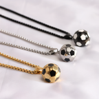 3D Soccer Ball Pendant Necklace Football Charm
