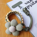 Handmade Braided Phone Lanyard Wrist Strap with Plush Flower Charm