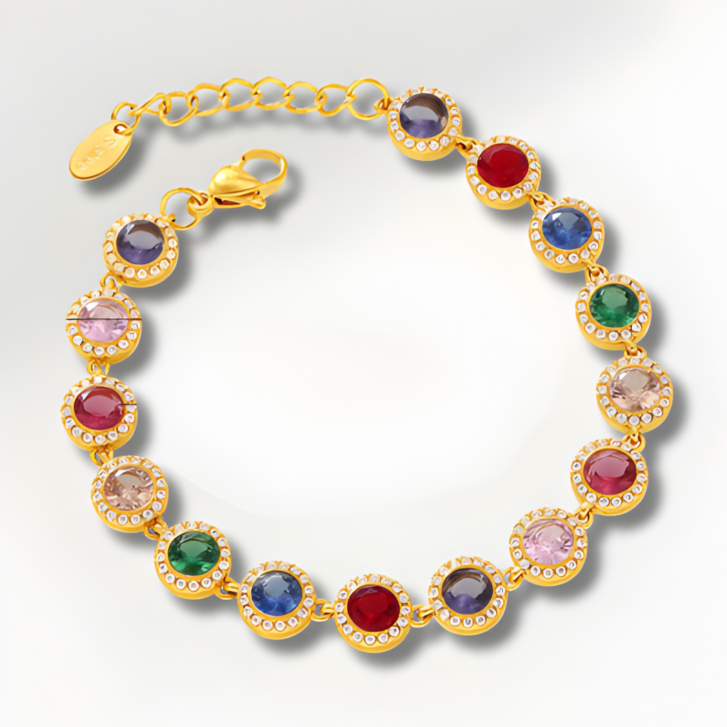 18K Gold Plated Luxury Circle & Heart Zircon