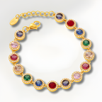 18K Gold Plated Luxury Circle & Heart Zircon