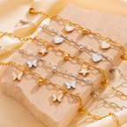 18K Gold Plated Titanium Steel Acrylic Inlay Jewelry