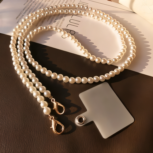 Luxury Faux Pearl Beaded Phone Lanyard Crossbody Strap