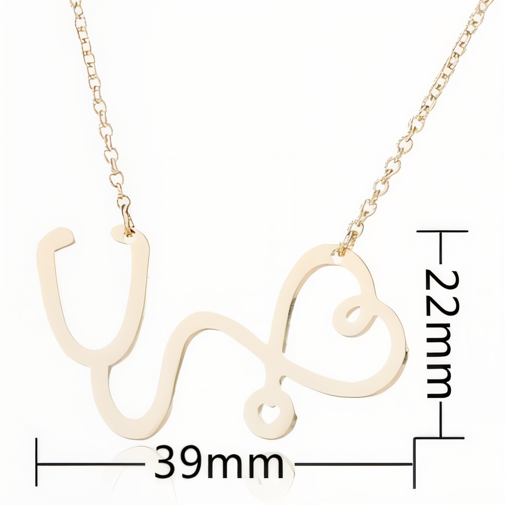 Medical Stethoscope Heart Necklace Gift