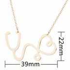 Medical Stethoscope Heart Necklace Gift