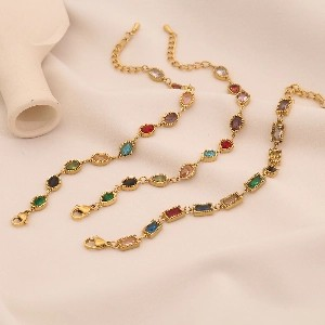 Spring Exotic Colorful Water Drop Bracelet Stainless Steel Jewelry