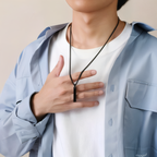 Minimalist Vertical Men’s Tungsten Steel Pendant Necklace