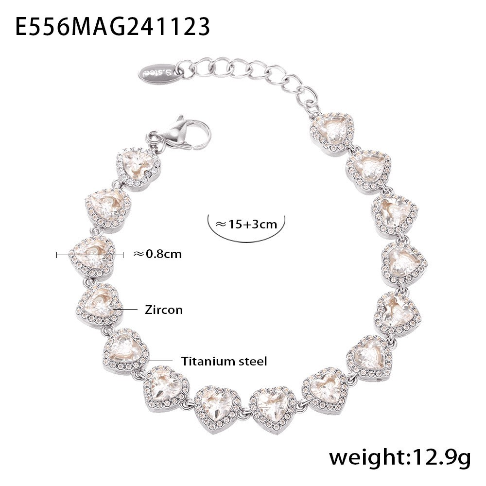 18K Gold Plated Luxury Circle & Heart Zircon