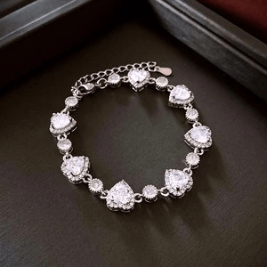 zircon heart bracelet Bangle for Women Jewelry Gift